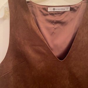 The impeccable pig brown faux suede jumper Dress